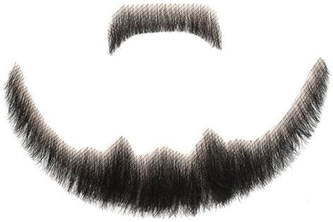 Fake Beard for Men, Human Hair Realistic Beard, Invisible Fake Mustache, Black Costume Facial Hair Lace for Halloween Cosplay Costume Party