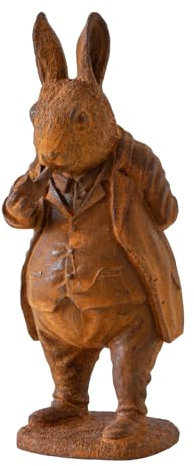 Darthome Rusty Cast Iron Mr Rabbit Garden Ornament 11x28x10cm Standing Decorative Figure Sculpture