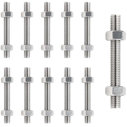 10Pezzi Filettato Barre, barra filettata M6 x 150 mm,barre filettate,Filettato Asta Barra,Asta filettata,Asta Filettata Intera,Asta Completamente Filettata,Applicabile a vari scenari industriali