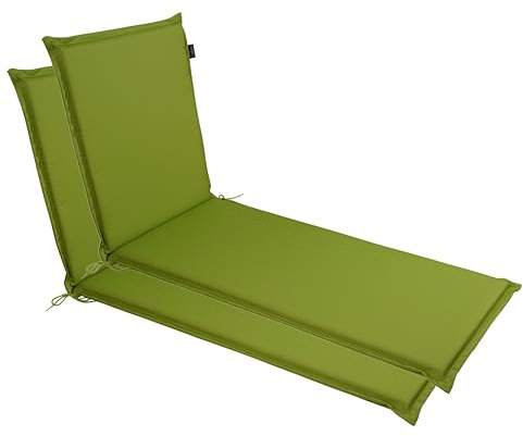 LILENO HOME Sonnenliege Auflage als [2er Set - Rollliege] in Apfelgrün - Gartenliegen Auflage perfekt für Strandliege - Polster Auflage für Gartenliege (188x60x5cm) MIA