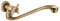 XSDSM Grifo Fregadero Pared Vintage Giratorio 360° Grifo Cocina con Tubo en S Extendido Horizontalmente, Manija de Apertura Rápida Cruzada, G1/2, Bronce 30 CM