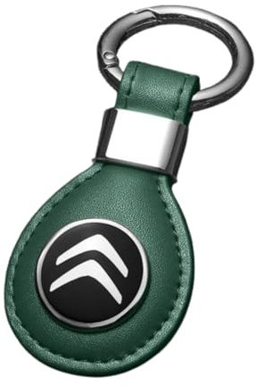 HUANGLDGS Porte Clef Voiture pour Citroen C6 I 2005 2006 2007 2008 2009 2010 2011 2012, Porte-clés, Porte Clé Personnalisé, Porte-clés en Cuir, Accessoire Voiture,Green