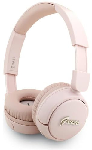 CG MOBILE Guess Casque supra-auriculaire Bluetooth 5.3 avec logo métallique (rose)