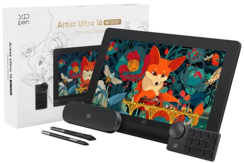XPPen Artist Ultra 16 Tablette Graphique Écran 4K OLED, Tablette Graphique Dessin avec Écran Tactile 16 Pouces, X3 Pro Stylet à 16k(16384), Rapport de Contraste : 100,000:1, Conçu pour Artiste Pro