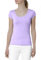Caspar SRT005 Klassisches Damen Basic Kurzarm Shirt, Farbe:Flieder, Größe:L - DE40 UK12 IT44 ES42 US10