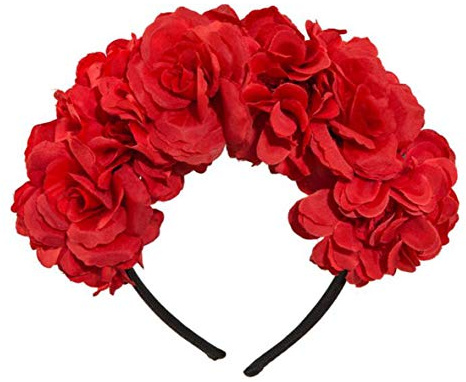 Fasching Trachten Dirndlzubehör Haarreif Blumenschmuck (rot)
