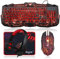 BlueFinger Ensemble clavier et souris de jeu, rétroéclairé par USB, 114 touches, lettres lumineuses, clavier LED rouge, casque pour ordinateur portable, PC, travail et jeu