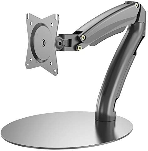DIGITUS Monitorhalterung - Standfuß & Gasdruckfeder - 1 Monitor - Bis 27 Zoll - Bis 1x 6.5 kg - VESA 75 & 100 - Schwarz