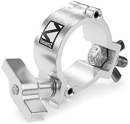 Beamz BC50-100N Aluminium Half Coupler Lighting Clamp, 100kg Capacity, Slimline Design Fits 48-51mm Truss Tubes for Theatrical Stage Support and Professional Event Fixtures