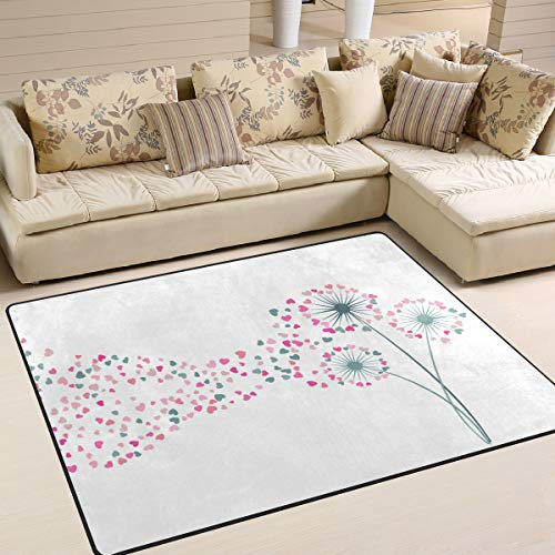 Use7 Teppich mit Pusteblumen-Motiv, für Wohnzimmer, Schlafzimmer, 160 x 122 cm