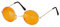 PARTY DISCOUNT Brille Hippie, runde, orange Gläser aus Metall