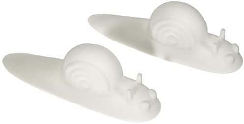 Relaxdays Türstopper Schnecke, 2 Stück im Set, Türkeil Gummi, weich, witzig, schützt Boden, Tür & Wand bei Luftzug, weiß, 4,5 x 14 x 4 cm