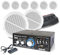 Cafe Restaurant Shop Bluetooth Amplifier Ceiling Speaker System Kit with 8x Ceiling Speakers & Switch