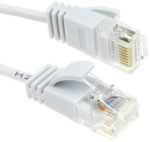 kenable SLIM Cat6 Full Copper RJ45 Ethernet Network Patch Cable 1m White [1 metres]