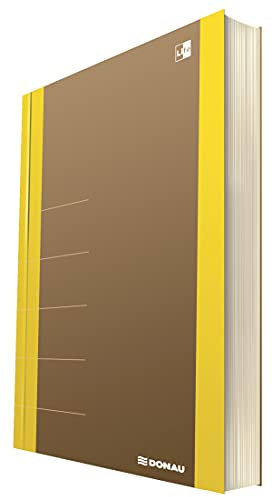 DONAU LIFE 1370001FSC-11 Notizbuch/ Notizblock kariert mit Organiser 80 Seiten, Softcover, Gelb|Für Büro, Schule und Zuhause| als Tagebuch, Bullet Journal, Schreibheft| Stilvolles design| die FSC®