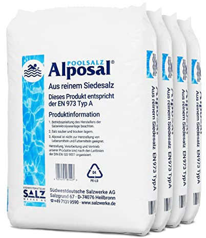 Alposal Sel de piscine, convient pour chlorinateur, électrolyse saline, sel de piscine, etc. (2)