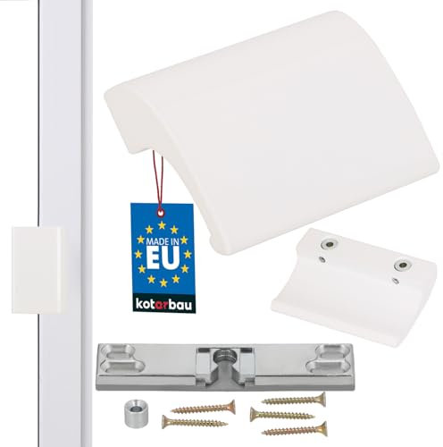 KOTARBAU Poignée de porte de balcon - En aluminium - Blanc - Poignée de porte de balcon - Sécurité fumeur - Poignée universelle