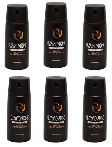 6 x 150ml Lynx DARK TEMPTATION Deodorant Spray