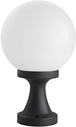 Licht-Erlebnisse Wegeleuchte Schwarz Weiß rund H:36cm Außenbereich Vintage NINETTE Lampe Draußen Garten Terrasse