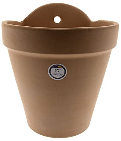 Céramique RAMBLEGNE | Pot mural en terre cuite rouge | Grand pot | Pot mural | Pot extérieur | Pot modèle J33 | 16,5 x 15 x 18,5 cm