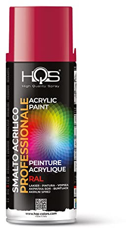HQS Bombe de peinture acrylique, couleurs Ral (Ral 3027 - Rouge framboise)