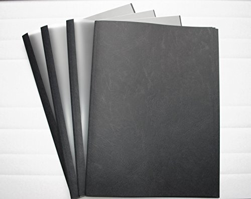 Thermobindemappen Lederstruktur schwarz/satiniert, VPE = 50 Stück (2,0 mm = 11-20 Blatt)