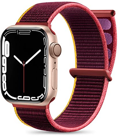 Maledan Solo Loop Correa Compatible con Apple Watch Correa 44mm 38mm 42mm 40mm 41mm 45mm 49mm, Sport Ajustable Band Compatible con iWatch Series 9 8 7 6 5 4 3 2 1 SE, 42mm/44mm/45mm/49mm, Ciruelo