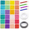 Prettme Rocailles Perlen 2mm Glasperlen für Armbänder, 7200 Stück Bunte Perlen zum Auffädeln, Kleine Perlen Set für Schmuckherstellung DIY Armbänder Halskette Ohrringe und Handwerk