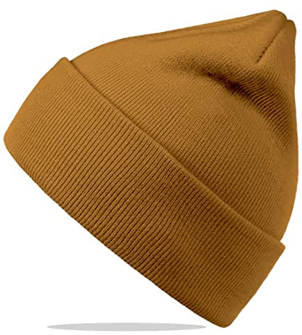 Van Der Rich ® - Weiche und Warme Strickmütze für Herren und Damen (MTF-Senf, One Size)