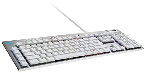 Logitech G815 LIGHTSYNC RGB Mechanical Gaming Keyboard with Low Profile GL Tactile Key Switch, 5 programmable G-Keys,USB Passthrough, Dedicated Media Control, Black and White colorways