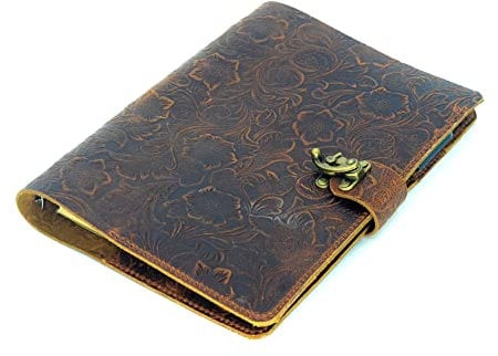 JJNUSA Nachfüllbares A6-Leder-Tagebuch, Schreib-Notizbuch, A6-Leder-Reisetagebuch mit Taschen, Vintage-Ringbuch-Organizer, Planer-Portfolio, beste Reisegeschenke