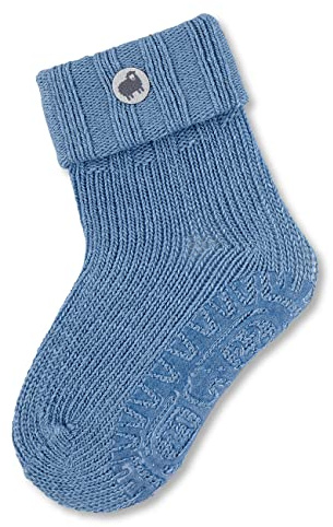 Sterntaler Fli Fli Wolle - Unisex Fliesen Flitzer mit Umschlag - Stoppersocken mit Wolle - hautsympathische Socken - Baby und Kinder Strümpfe mit Anti-Rutsch-Sohle