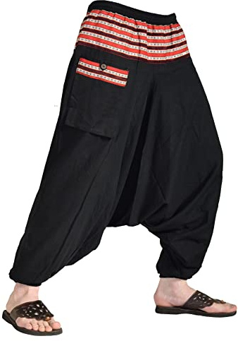 Simandra Unisex-Haremshose Madi, Bequeme Baggy-Aladdin-Hose, Mehrfarbig, Einheitsgröße