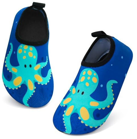 Escarpines Niño Niña Zapatillas de Agua Playa, Secado Rápido Calcetines Piscina Niño Agua Zapatos Escarpines para Bebe, Calzado Descalzo de Surf Buceo Natación, 22/23 EU