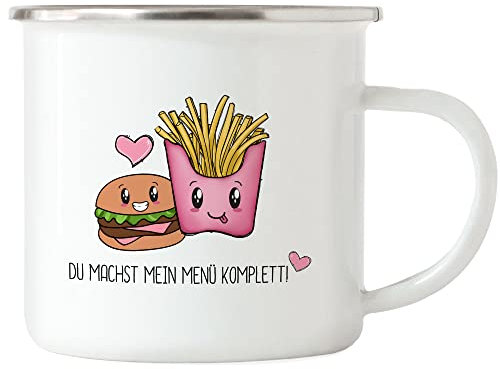 Hey!Print Du Machst Mein Menü Komplett Emaille Tasse Valentinstag Freundin Freund Süß Geschenkidee Paar Liebe Couple Jahrestag