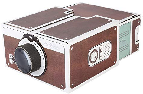 Jectse Projecteur de Smartphone Bricolage, Mini Projecteur de Cinéma Maison de Deuxième Génération, Projecteur de Téléphone Intelligent Portable, Grossissement d'image 8X