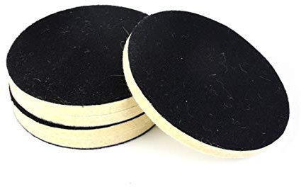 Pack of 5 Wool Felt Polishing Pad Hook and Loop Compressed Woolen Wheel Buffing Pads for Car & Boat Polishing, Waxing, Sealing 5 Inch (125mm)