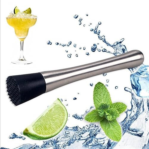 Muddler de cóctel de acero inoxidable, exprimidor de lima, mortero de barra, agitador de cóctel Caipirinha, mortero de lima manual, trituradora de hielo para licor, mortero de hierbas