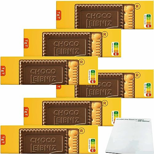 Bahlsen Leibniz Keks Choco Edelherb 6er Pack (6x125g Packung) + usy Block