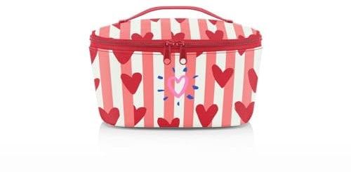 reisenthel coolerbag S pocket Kühltasche mit Obermaterial aus recycelten PET-Flaschen Ideal für das Mittagessen unterwegs, Couleur:hearts & stripes