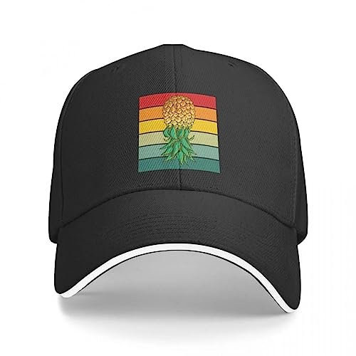 Basecap Lustige Upside Down Ananas Swinger Retro Vintage Swinger Cap Baseball Kappe Neue Mütze Mädchen Hüte Herren