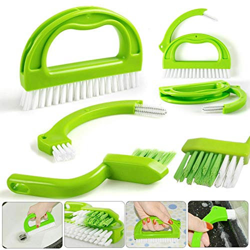 MAXPERKX Tile Grout Cleaning Brush Joint Mould Remover Narrow Stiff Stain Cleaner 3 in 1 Scrubber Multifunction Brushes Green Tool For Kitchen & Bathroom & Tile Cleaning