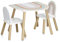 Zeller 13536 Kinder-Sitzgarnitur Rainbow, 3-TLG., MDF/Kiefer, Tisch: ca. 55 x 55 x 45 cm, Stuhl: ca. 28 x 28 x 49 cm
