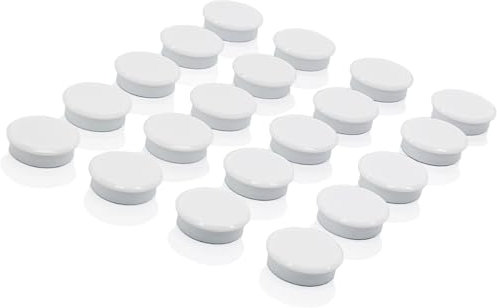 ZDZBLX Fridge Magnets, 20Pcs Small Round Strong Magnet, Heavy Duty Mini Whiteboard Magnets, Cute Magnetic Dots for Fridge, Notice Board, School, Office & Kitchen, White Refrigerator Magnets for Adults