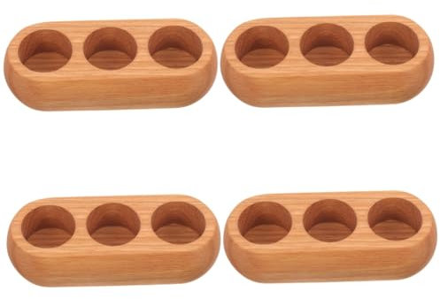 FRCOLOR 4stücke Holzständer Für Ätherische Öle Fach Organizer Für Duftölflaschen Praktischer Aufbewahrungsrahmen Eichenholz Für Kosmetik Und Dekoration