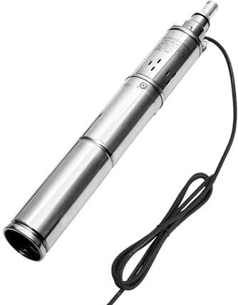 DC Pompe solaire immergée pour puits profonds - Boîtier en acier inoxydable - 12 V 24 V 48 V - Pompe à eau solaire submersible (370 W 24 V 1,8 m³/h 65 m)