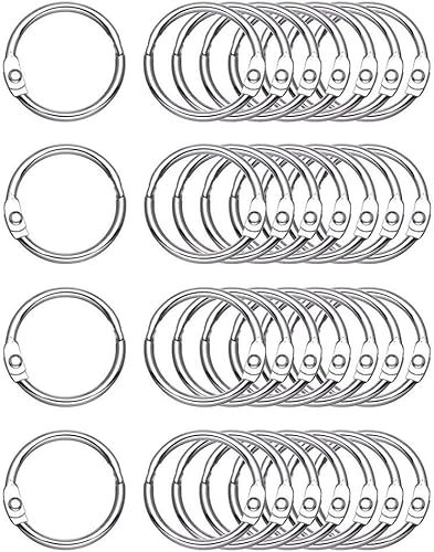 Binder Rings-30mm/1.2 inch Loose Leaf Binder Rings Nickel Plating, Loose Leaf Binder Rings Index Card Rings Small Book Rings for Flash Cards, Office School,Home,Papers, Keychains (40)