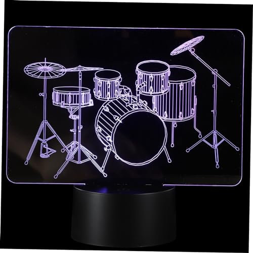 Yardenfun USB Touch Nachtlicht 3D-Illusionslampe Trommelform LED mit 7 Farbwechseln Blendfreies Nachtlicht für Kinderzimmer und Schlafzimmer USB Betrieben Kreative Tischdekoration