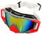4-FQ Motocross Brille, Motorradbrille, Hochwertige Off Road Racing Crossbrille, Anti Fog UV Schutzbrille Sportbrille Retro Radbrille für ATV Dirt Bike（Grauer Rahmen + farbige Gläser）
