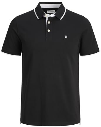 JACK & JONES Men's Male Einfarbig Poloshirt Polo Shirt, Black 6, S